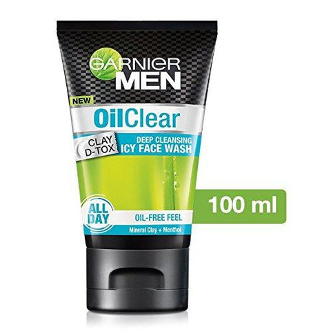 GarnierMen Oil Clear Face Wash 100ml-skin-GARNIER-digimall.pk