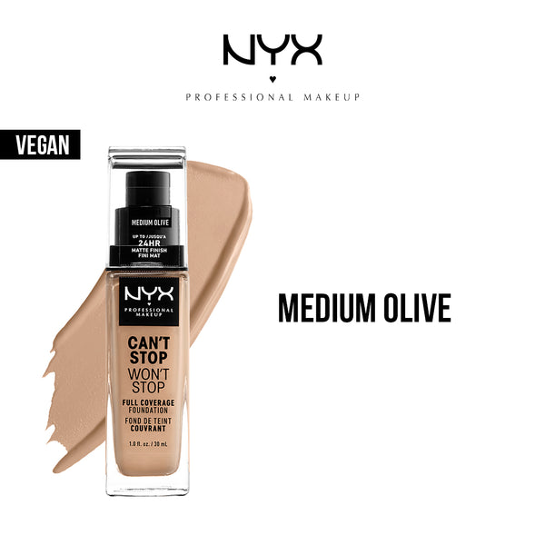 NYX Can't Stop Won't Stop 24 Hours Foundation-Medium Olive