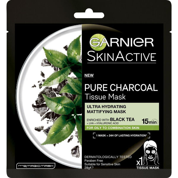 Garnier SkinActive Pure Charcoal Mask With Black Tea-Hydra-GARNIER-digimall.pk