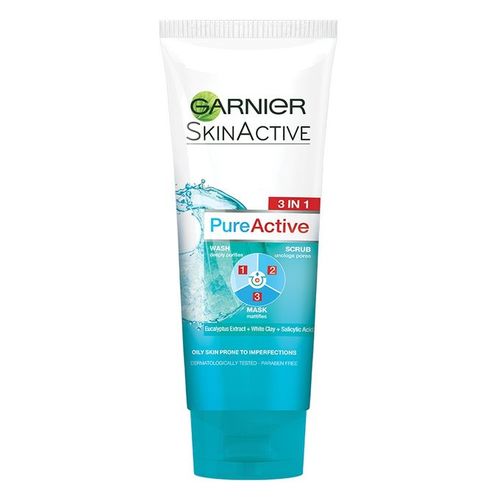 Garnier PureActive 3-in-1 (FaceWash/Scrub/Mask) - 100ml-skin-GARNIER-digimall.pk
