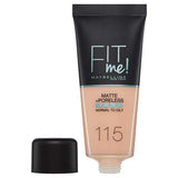 Fit Me Matte Liquid Foundation - Swatch-MNY FACE-MAYBELLINE-ivory-115-digimall.pk