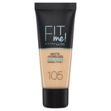 Fit Me Matte Liquid Foundation - Swatch-MNY FACE-MAYBELLINE-natural ivory-105-digimall.pk