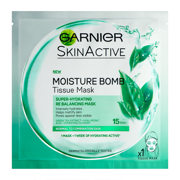 GARNIER SKIN ACTIVE MASK HYDRA BOMB REBALANCING 32G-GREEN-Hydra-GARNIER-digimall.pk